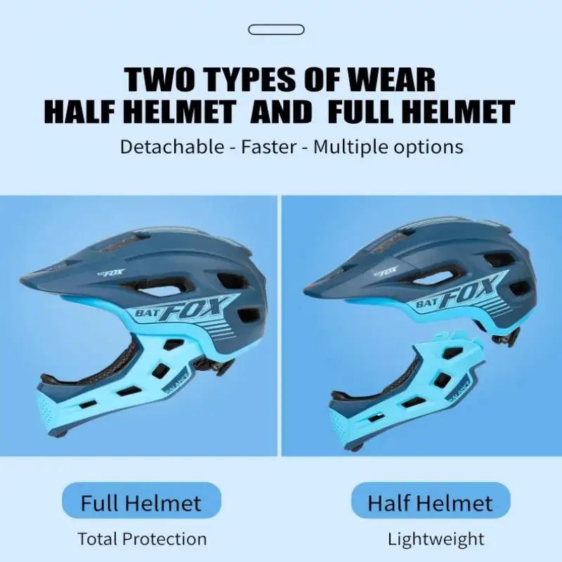BATFOX Helmet for Children Bike Helmet Full Face - E - Bike QC