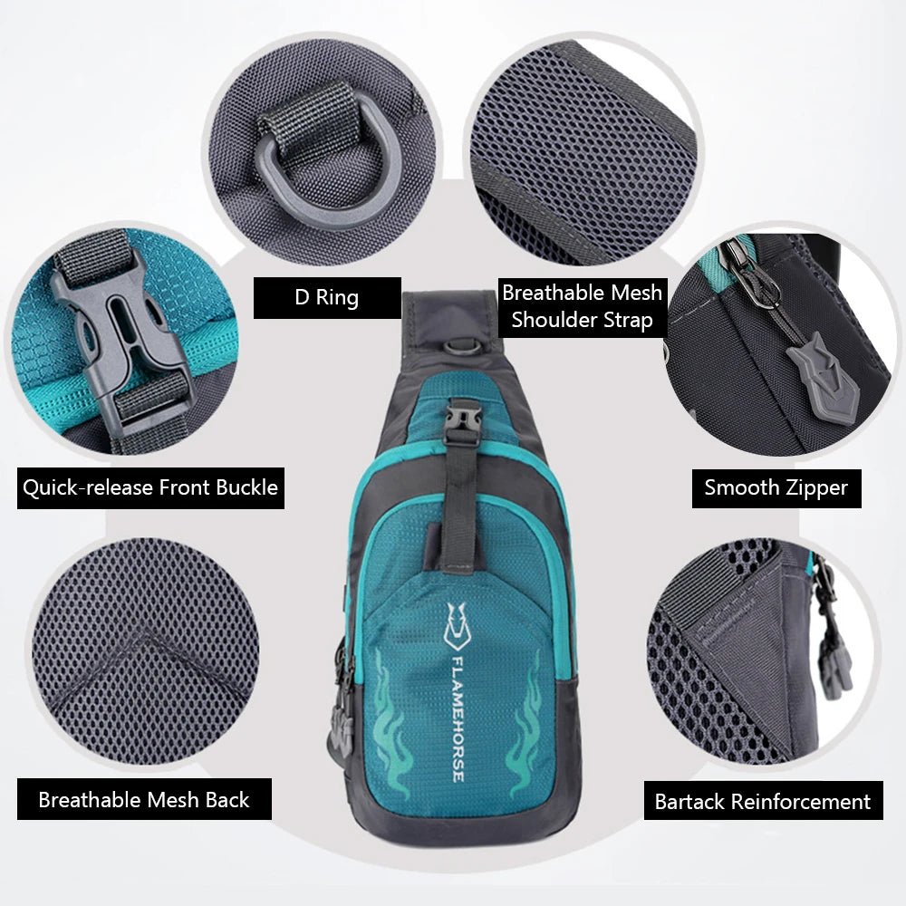 Sling Backpack Chest Crossbody Bag Waterproof Lightweight - E - Bike QC