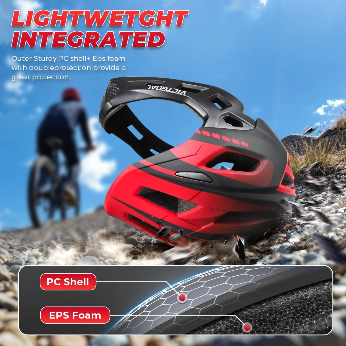 VICTGOAL Kids Detachable Full Face Bicycle Helmet - E - Bike QC